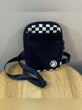 Foray Golf Adjustable Crossbody Bag Navy Checkerboard Utility Pouch Caddy Bag